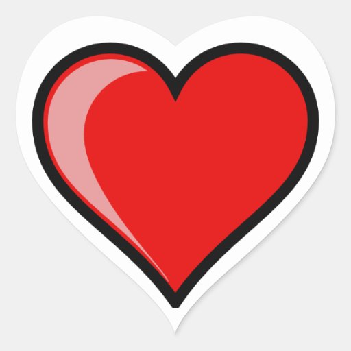 Red love heart shaped stickers | Zazzle