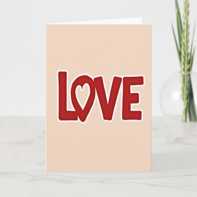 Red Love Heart Valentine Card (Front)