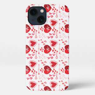 Red love hearts and arrow  iPhone 13 case