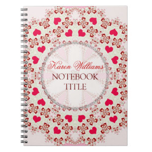 Red Love Hearts Country Lace Notebook