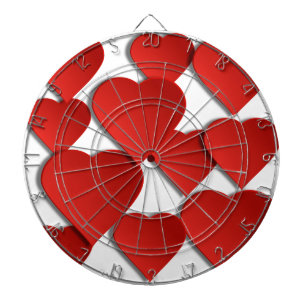 Red Love Hearts Dartboard With Darts