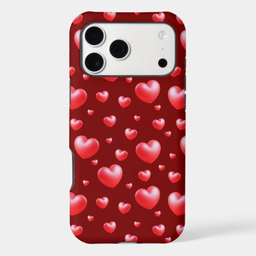 Red Love Hearts iPhone 17 Pro Max Case