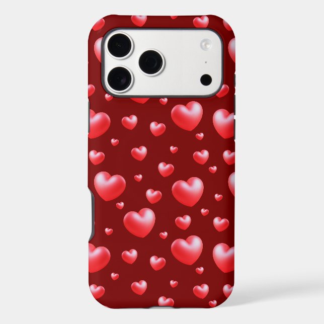 Red Love Hearts  iPhone Case (Back)