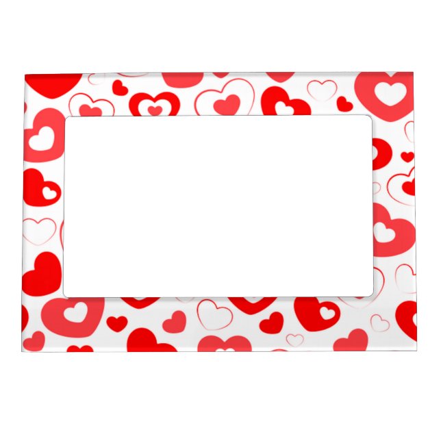 Red Love Hearts Magnetic Frame (Front)