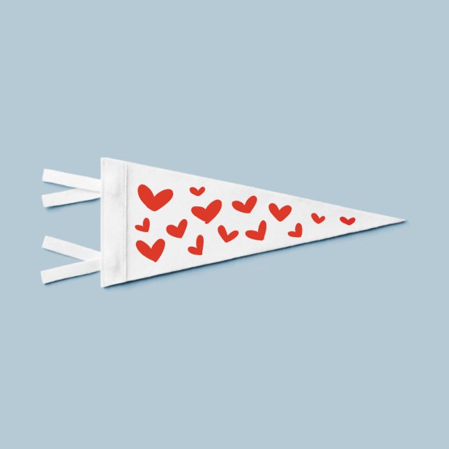Red Love Hearts Pennant Flag (Creator Uploaded)