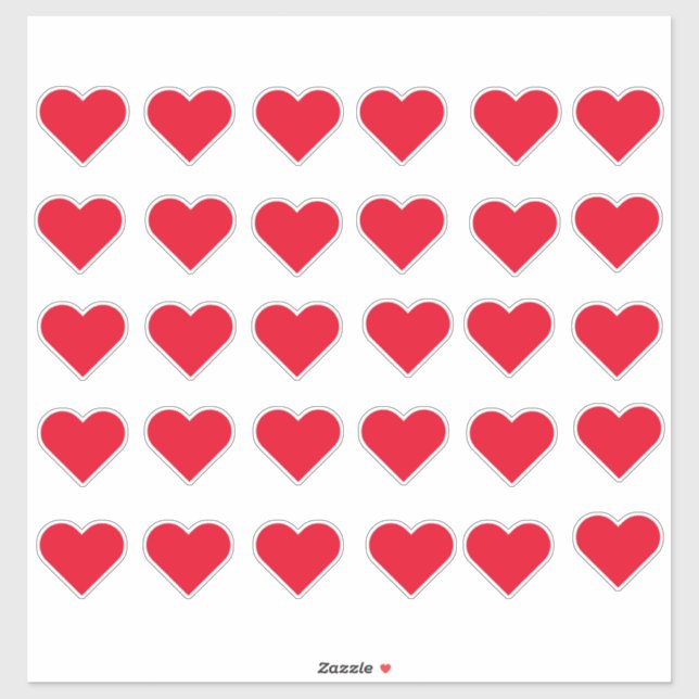 Red Love Hearts Sticker (Sheet)