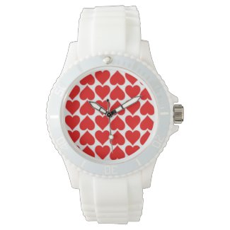 RED LOVE HEARTS WATCH