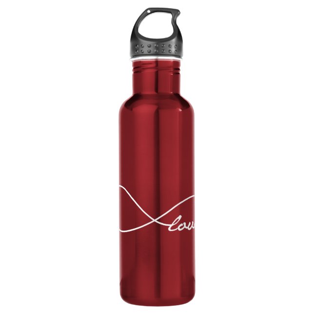Red Love Infinity Water Bottle (Front)