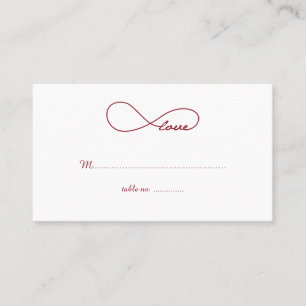 Red Love Infinity Wedding Table Place Cards
