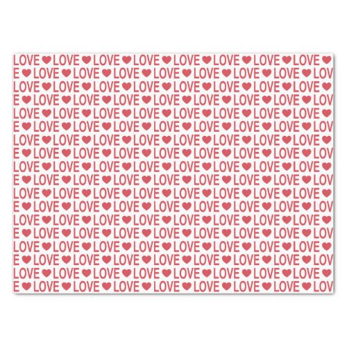 Red Love Pattern Tissue Paper