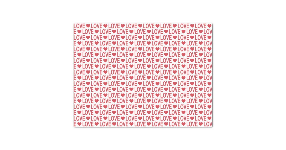 Pink and Red Valentines Love Hearts Decoupage Tissue Paper