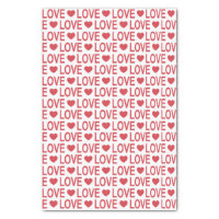 Red Love Pattern Tissue Paper