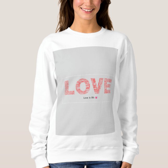 Red Love & Peace Typography T-Shirt" Sweatshirt (Front)