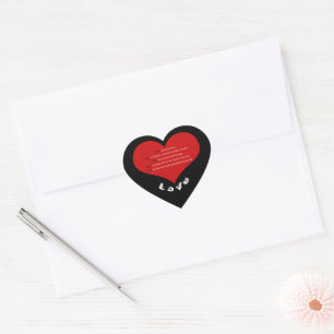 Red Love Poem Heart Sticker