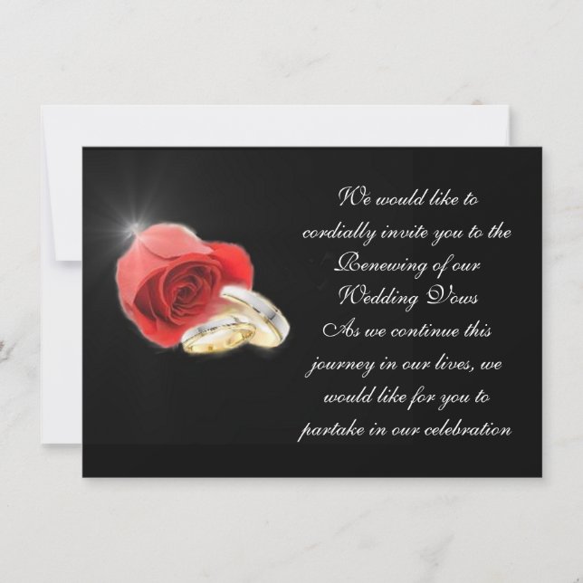 Red Love Rose Formal Wedding Collection Invitation (Front)