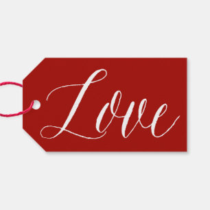 Red Love Script   Modern Calligraphy Gift Tag