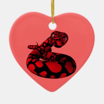 Red Love Snake Ceramic Ornament by Emangl3D at Zazzle