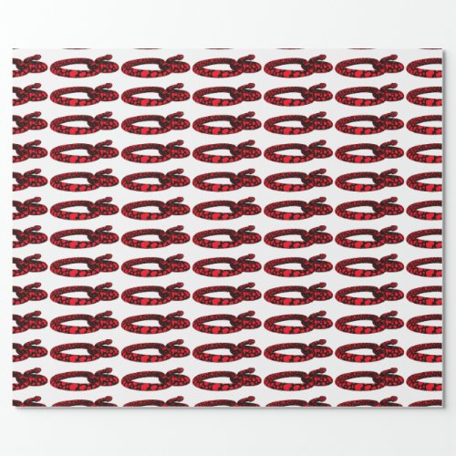 Red Love Snake Wrapping Paper