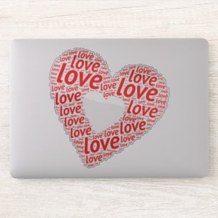 Red love typographic text sticker