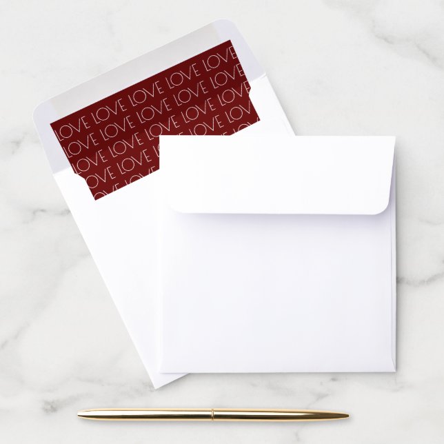 Red Love Typography Valentine's  Envelope Liner (Desk)