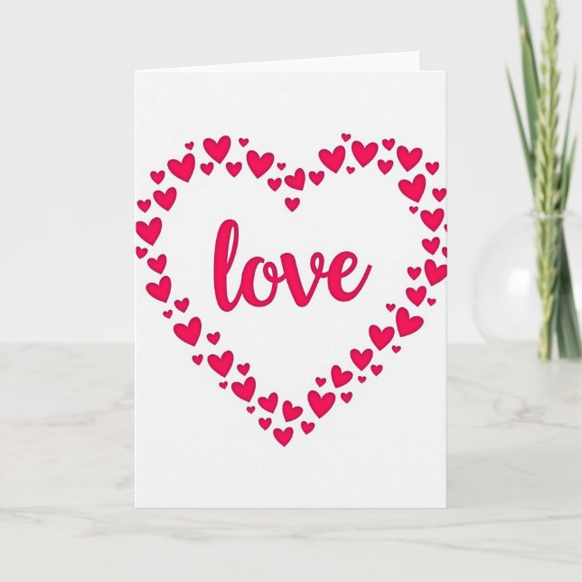 Red Love Valentine Day Card (Front)