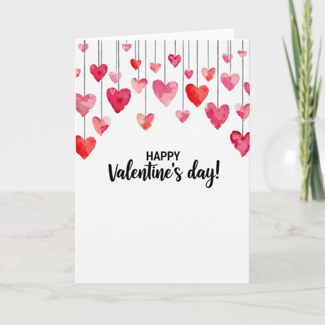 Red Love Valentines Day Card (Front)