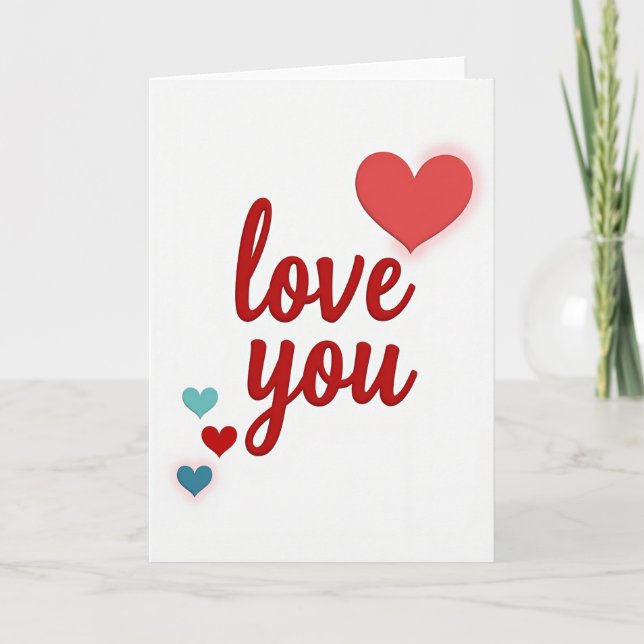 Red Love You 3D Script Card (Front)