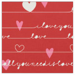 red love you fabric