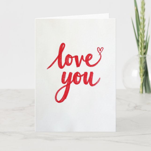 Red Love You Greeting Card (Front)