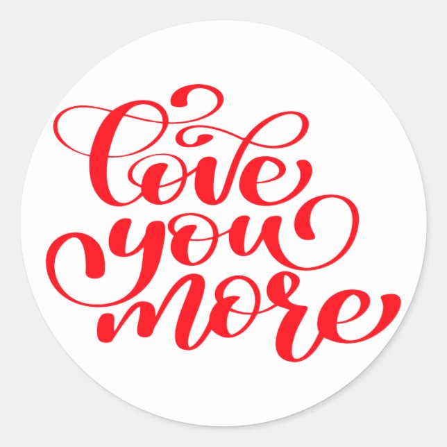 Red Love You Thinking of you Miss You Wedding Classic Round Sticker (Front)