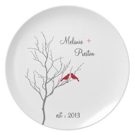 Red Lovebirds : Plate