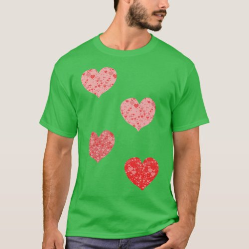 Red Lovely Hearts T_Shirt