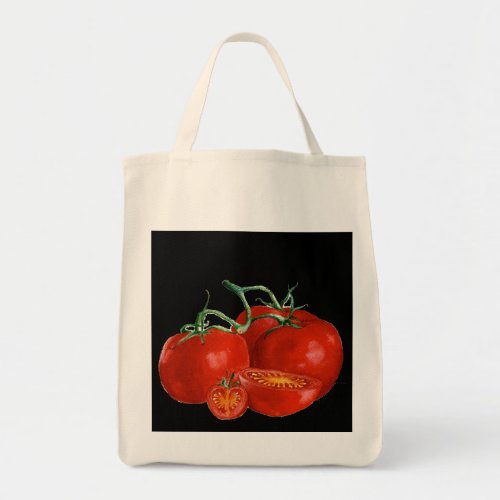 Red Lucious tomatoes watercolor painting shopping Tote Bag