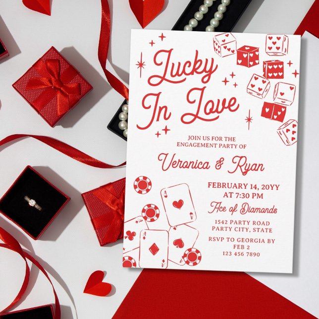 Red Lucky In Love Dice & Cards Engagement Party (Creator Uploaded)