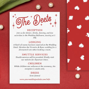 Red Lucky In Love Poker Suite Wedding Details Enclosure Card