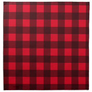 Red lumberjack buffalo plaid cotton cloth napkins