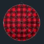 Red lumberjack buffalo plaid pattern dartboard<br><div class="desc">Red lumberjack buffalo plaid pattern dartboard. Custom color dart board for home,  office or party. Personalize with custom text optionally.</div>