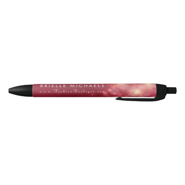 Red Luxe Bokeh Sparkle Elegant Boutique Pen (Bottom)