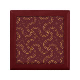 Red Luxurious Wavy Stripes Pattern Gift Box