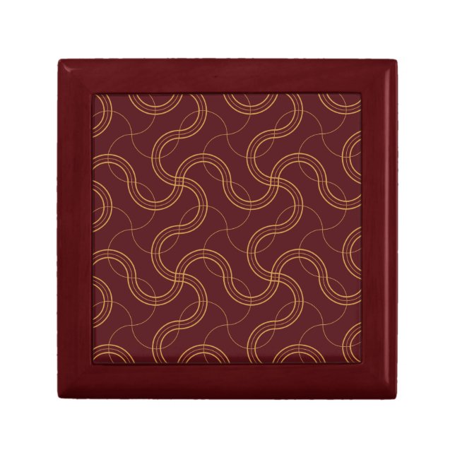 Red Luxurious Wavy Stripes Pattern Gift Box (Front)