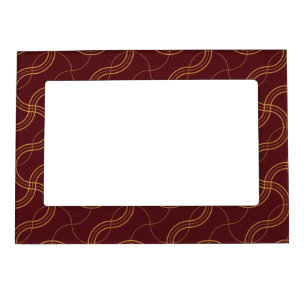 Red Luxurious Wavy Stripes Pattern Magnetic Frame
