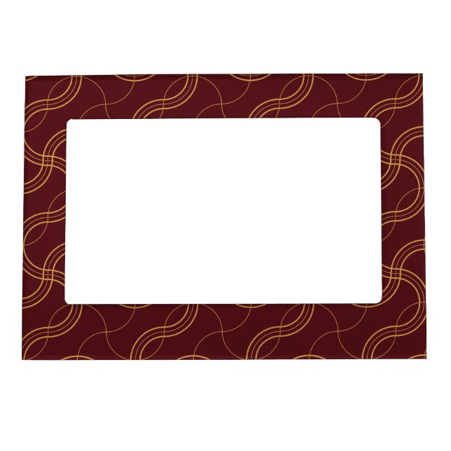 Red Luxurious Wavy Stripes Pattern Magnetic Frame (Front)