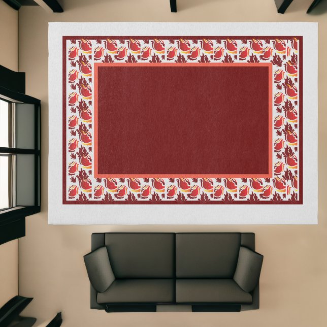 red luxury floral 12' x 9' Indoor Area Rug (Insitu (Indoor 1))