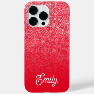 Red Luxury Glitter and Ombre Case-Mate iPhone 14 Pro Max Case