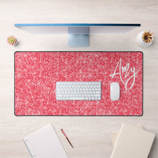 Red Luxury Glitter Desk Mat