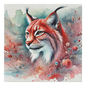 Red Lynx 010924AREF110 - Watercolor Faux Canvas Print
