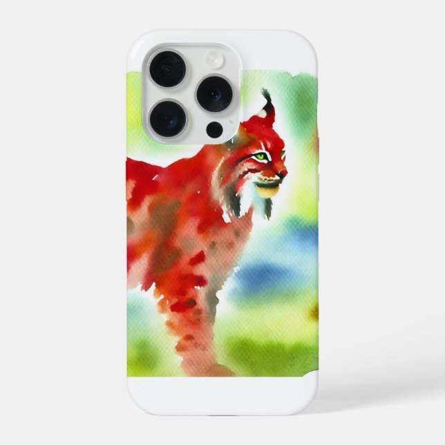 Red Lynx 041024AREF129 - Watercolor iPhone Case (Back)