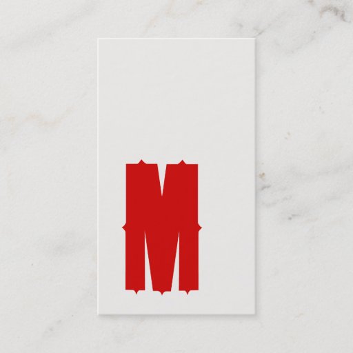 Customizable Red M Retro Typography Business Card
