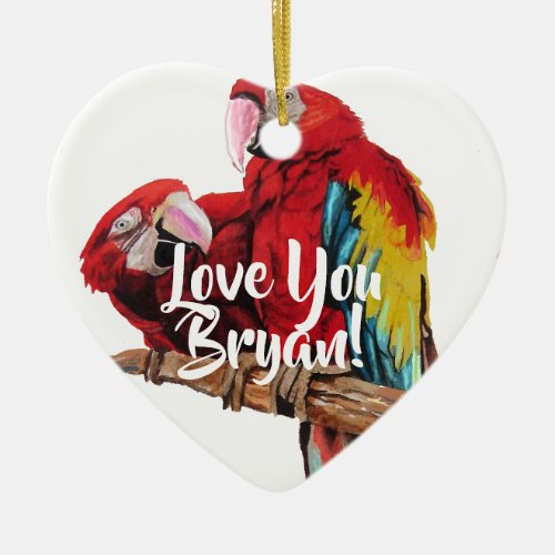 Red Macaw Art Love You Mans Name Decoration