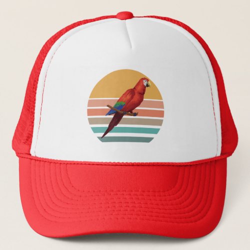 Red Macaw Hat Red And Green Macaw Hat Trucker Hat